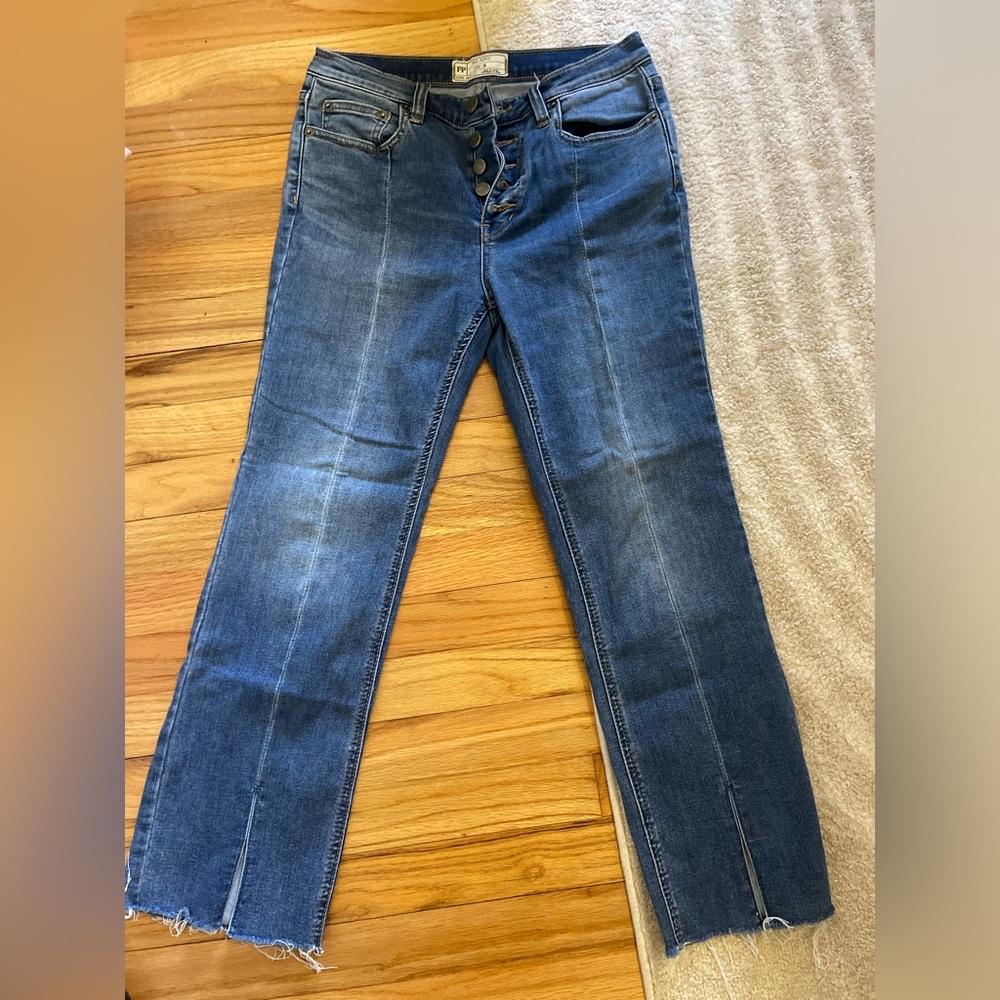 Free people cut off w slit jeans